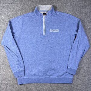 Johnnie-O 1/4 Zip Mens Large Blue Pullover Laguna Blend Sully Chatham Asset MGMT